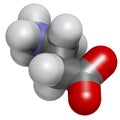 Beta-alanine molecule. Naturally occurring beta amino acid. Precursor of carnosine. Athletes often use beta-alanine supplements.