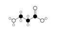 beta alanine molecule, structural chemical formula, ball-and-stick model, isolated image Alanine