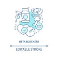 Beta blockers turquoise concept icon