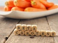 Beta carotene on wooden dices