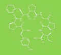 Beta-casomorphin peptide 7 molecule. Breakdown product of casein that may play a role in human diseases. Skeletal formula.