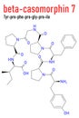 Beta-casomorphin peptide 7 molecule. Skeletal formula. Chemical structure