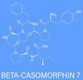 Beta-casomorphin 7 molecule. Skeletal formula.