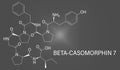 Beta-casomorphin 7 molecule. Skeletal formula.