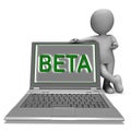 Beta Character Laptop Shows Trial Software Or Development On Int