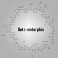 Beta-endorphin endogenous opioid peptide molecule. Skeletal formula. Royalty Free Stock Photo