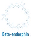 Beta-endorphin endogenous opioid peptide molecule. Skeletal formula.