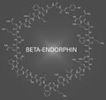 Beta-endorphin molecule. Skeletal formula. Royalty Free Stock Photo