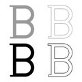 Beta greek symbol capital letter uppercase font icon outline set black grey color vector illustration flat style image