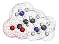 beta-Methylamino-L-alanine BMAA toxic amino acid molecule. Produced by cyanobacteria. 3D rendering. Atoms are represented as.