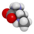 beta-Methylamino-L-alanine (BMAA) toxic amino acid molecule. Produced by cyanobacteria. 3D rendering. Atoms are represented as