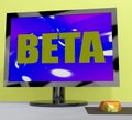 Beta On Monitor Shows Testing Software