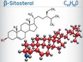 Beta-sitosterol molecule. It is phytosterols plant sterols Str