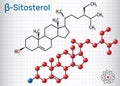 Beta-sitosterol molecule. It is phytosterols plant sterols Str Royalty Free Stock Photo