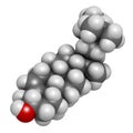 Beta-sitosterol phytosterol molecule. 3D rendering.  Investigated in treatment of benign prostate hyperplasia (BPH) and high Royalty Free Stock Photo