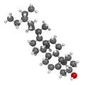 Beta-sitosterol phytosterol molecule. 3D rendering.  Investigated in treatment of benign prostate hyperplasia (BPH) and high Royalty Free Stock Photo
