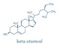 Beta-sitosterol phytosterol molecule. Investigated in treatment of benign prostate hyperplasia BPH and high cholesterol levels.. Royalty Free Stock Photo