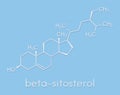 Beta-sitosterol phytosterol molecule. Investigated in treatment of benign prostate hyperplasia BPH and high cholesterol levels.. Royalty Free Stock Photo