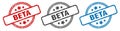 beta stamp. beta round isolated sign.