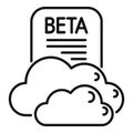 Beta test software development icon showing testing phase using cloud computing Royalty Free Stock Photo