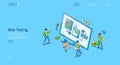 Beta testing isometric landing, software test Royalty Free Stock Photo