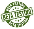 beta testing stamp. beta testing label. round grunge sign