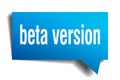 Beta version blue 3d speech bubble