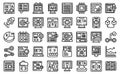 Beta version icons set outline vector. Build bug Royalty Free Stock Photo