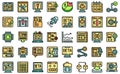 Beta version icons set vector flat Royalty Free Stock Photo