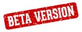 beta version rectangular sign. beta version stamp