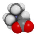 Betaine (glycine betaine, trimethylglycine) molecule. Originally found in sugar beet (Beta vulgaris). Atoms are represented as Royalty Free Stock Photo