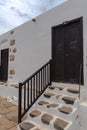 Typical Canarian house in Bentancuria on the island of Fuerteventura in Spain in summer