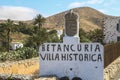 Betancuria sign, historical village on fuerteventura Royalty Free Stock Photo