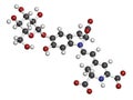 Betanin or beetrood red plant pigment molecule. 3D rendering.