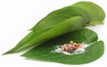 Betel leaf and its spices Royalty Free Stock Photo