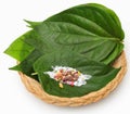 Betel leaf and its spices Royalty Free Stock Photo