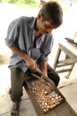 Betel nut cutting Andamans Royalty Free Stock Photo