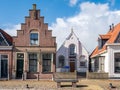 Bethel church and house with stepped gable in old town of Workum, Friesland, Netherlands Royalty Free Stock Photo