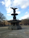 Bethesda Fountain with Angel of the Waters Statue on Bethesda Terrace in Central Park in Spring in Manhattan, New York, NY. Royalty Free Stock Photo