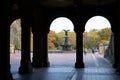 The Bethesda fountain in an autumn morning Royalty Free Stock Photo