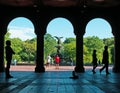 Bethesda fountain, lower passage, angel, Central Park, green lung, terrace, New York City Royalty Free Stock Photo