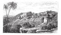 Bethlehem, city, Palestine, Israel, vintage engraving