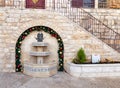 The inner courtyard of the St. Marys Syriac Orthodox Church in Bethlehem in the Palestinian Authority, Israel Royalty Free Stock Photo