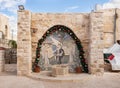 The inner courtyard of the St. Marys Syriac Orthodox Church in Bethlehem in the Palestinian Authority, Israel Royalty Free Stock Photo