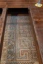 Partially preserved mosaic under the floor of the Church of Nativity in Bethlehem in the Palestinian Authority, Israel Royalty Free Stock Photo