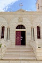 Bethlehem, Israel. - February 14.2017. Greek monastery on the Field of the Shepherds - entrance to the temple. Royalty Free Stock Photo