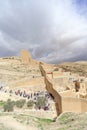 Bethlehem, Israel. - February 14.2017. View of the Lavra of Sawa Sanctified in the Judean Desert - many pilgrims at the entrance.