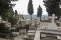 BETHLEHEM ISRAEL January 28, 2020: Cemetery of the Chapel of the Milk Grotto also called Milk Grotto or Grotto of Our Lady, is a