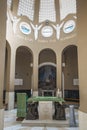 Bethlehem, Israel - January 28, 2020: Interior of Chapel of the Shepherd`s Field is a Roman Catholic religious building in West Royalty Free Stock Photo