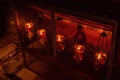 BETHLEHEM, ISRAEL- NOVEMBER 2011: Candles in the Church of Nativity Royalty Free Stock Photo